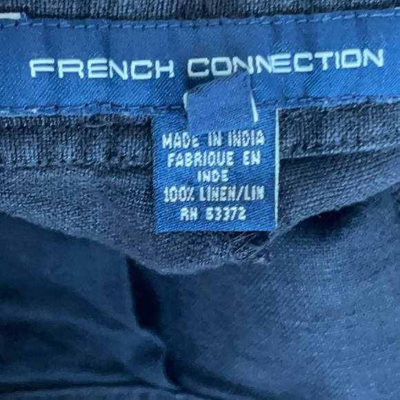 French connection plus size small linen wide leg  black pant. - Picture 6 of 8